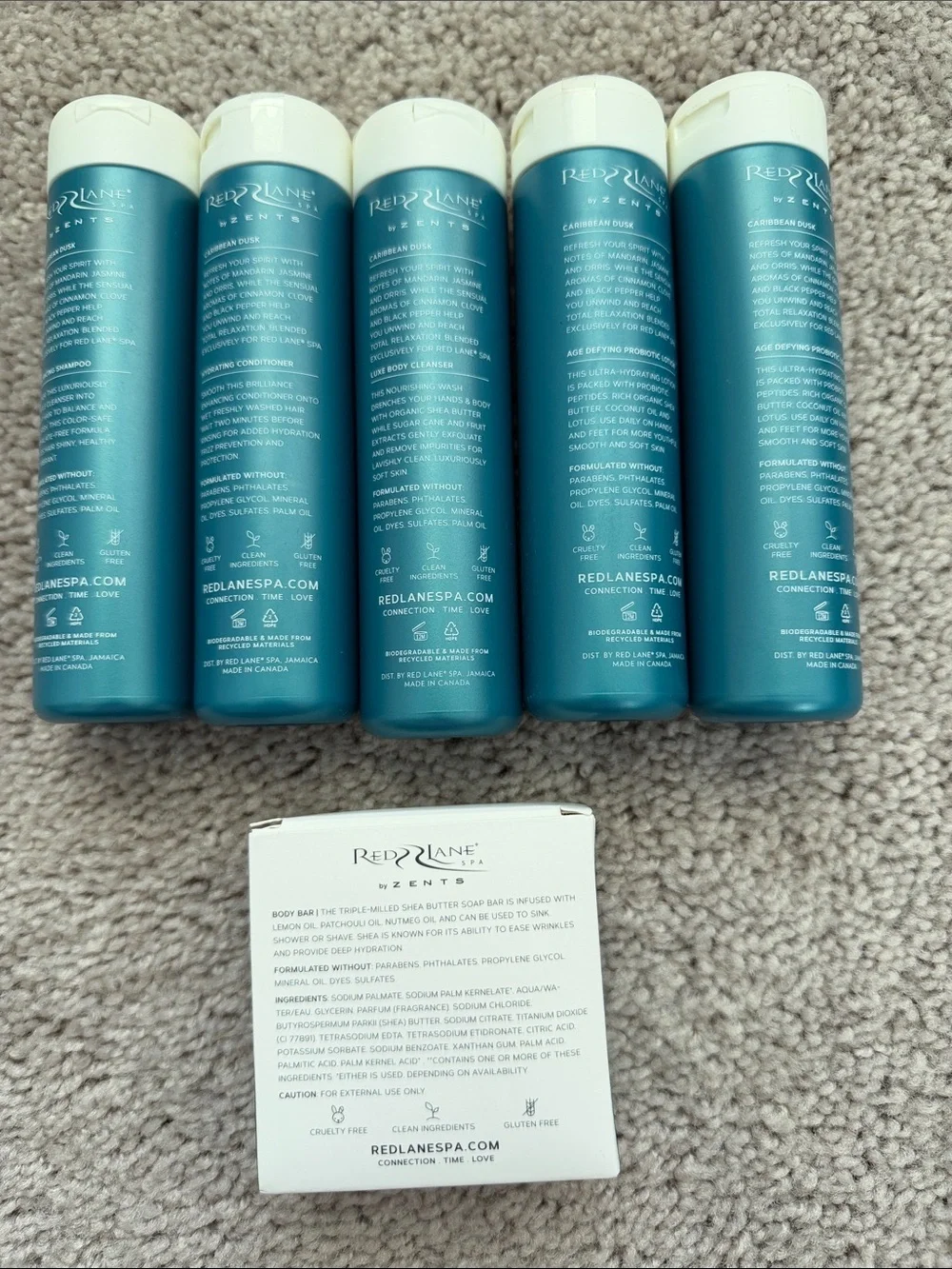 Sandals Beaches Red Lane Spa 6 piece set shampoo conditioner cleanser lotio - Picture 3 of 3